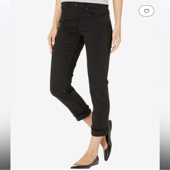 NWT!! KUT From The Kloth - Amy Crop Straight Leg - Black - Size 2 - Picture 1 of 8
